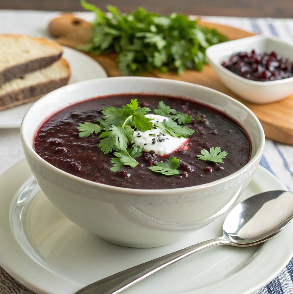 Purple black bean soup recipe